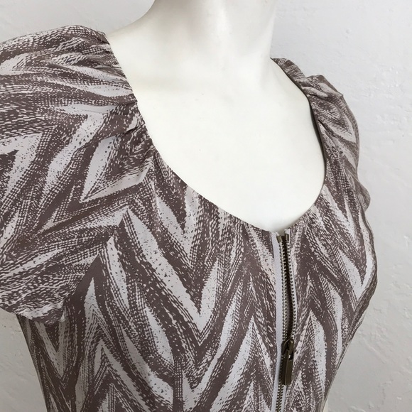 Tibi silk multi-print 2 way front zip lined mini - Picture 4 of 8